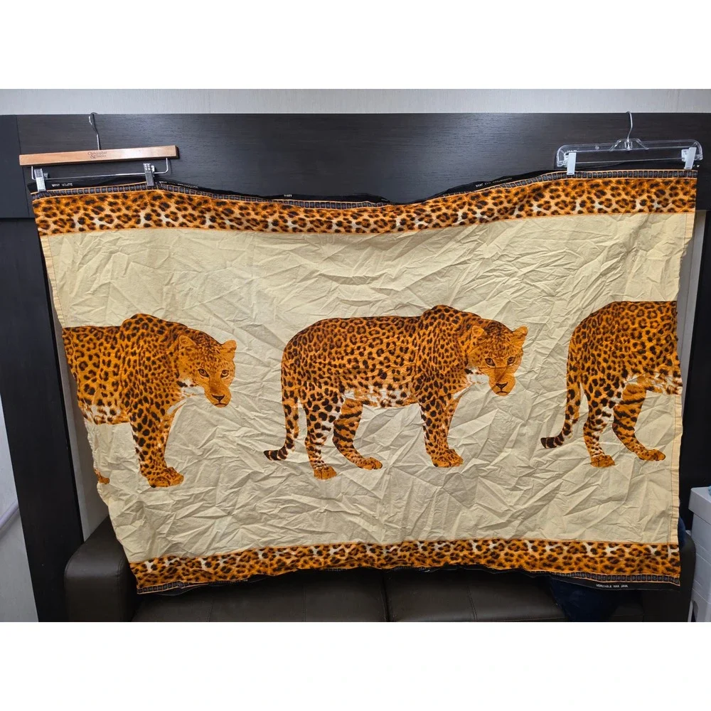 Super Java Guaranteed Wax Java Leopard Animal Print Fabric Panel A8918 Tan